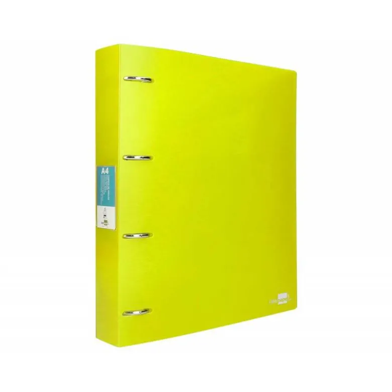 CARPETA 4 ANILLAS 40 MM LIDERPAPEL DIN A4 COLOR AMARILLO POLIPROPILENO