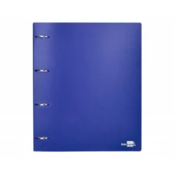 CARPETA 4 ANILLAS 40 MM LIDERPAPEL DIN A4 COLOR AZUL POLIPROPILENO