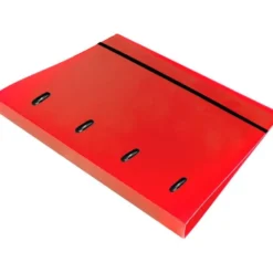 CARPETA 4 ANILLAS 25 MM LIDERPAPEL DIN A4 COLOR ROJO POLIPROPILENO