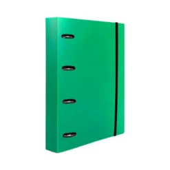 CARPETA 4 ANILLAS 25 MM LIDERPAPEL DIN A4 COLOR VERDE POLIPROPILENO