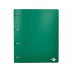 CARPETA 4 ANILLAS 40 MM LIDERPAPEL DIN A4 COLOR VERDE POLIPROPILENO