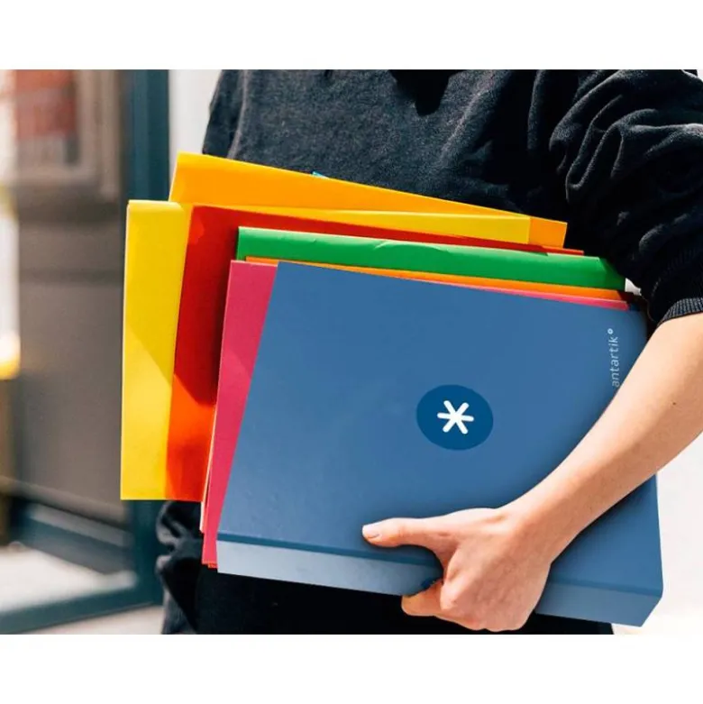 CARPETA 4 ANILLAS 40 MM MIXTAS LIDERPAPEL ANTARTIK DIN A4 COLOR AZUL CARTON FORRADO