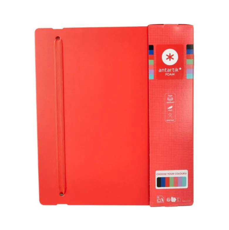 CARPETA 4 ANILLAS DE 35 MM MIXTAS ANTARTIK A4 FOAM COLOR ROJO