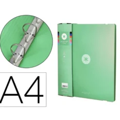 CARPETA 4 ANILLAS DE 35 MM MIXTAS ANTARTIK A4 FOAM COLOR VERDE MATCHA