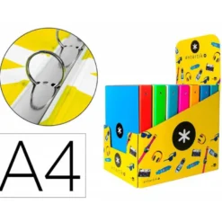 Carpeta 4 anillas 25mm Liderpapel Antartik A4 colores surtidos carton forrado