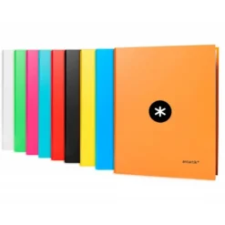 Carpeta 4 anillas 25mm Liderpapel Antartik A4 colores surtidos carton forrado