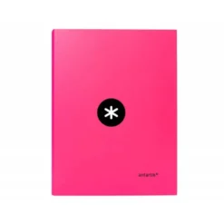 Carpeta 4 anillas 25mm Liderpapel Antartik A4 color rosa carton forrado