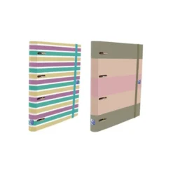 CARPETA 4 ANILLAS OXFORD EUROPEANBINDER TAPA EXTRADURA DIN A4 + RECAMBIO 120 HOJAS CUADRO 5 MM