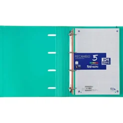 CARPETA ANILLAS OXFORD EUROPEANBINDER FOREST DIN A4+ CON RECAMBIO CUADRO 5MM