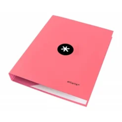 Carpeta Antartik 4 anillas DIN A4 Carton forrado Color Coral