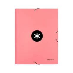 Carpeta Antartik clasificadora DIN A4 con 12 departamentos en Carton forrado Coral