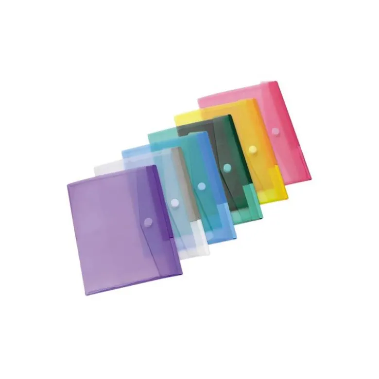 CARPETA BROCHE DJOIS POLIPROPILENO DIN A4 HORIZONTAL PACK DE 12 UNIDADES COLORES SURTIDOS