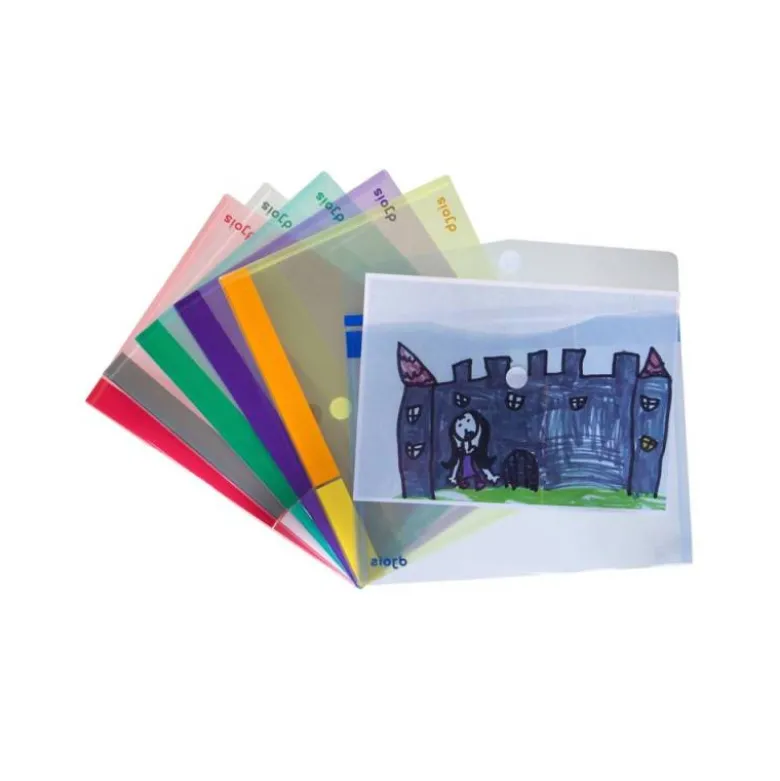 CARPETA BROCHE DJOIS POLIPROPILENO DIN A4 HORIZONTAL PACK DE 12 UNIDADES COLORES SURTIDOS