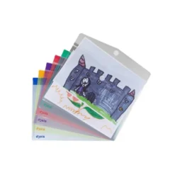 CARPETA BROCHE DJOIS POLIPROPILENO DIN A4 HORIZONTAL PACK DE 12 UNIDADES COLORES SURTIDOS