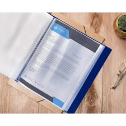Carpeta Canguro Liderpapel DIN A4 poliporpileno 40 fundas color azul