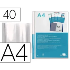 Carpeta Canguro Liderpapel DIN A4 poliporpileno 40 fundas color transparente
