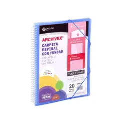 Carpeta Carchivo Archivex Star Escaparate con 40 fundas Espiral Din A4 Azul