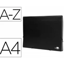Carpeta clasificadora fuelle Liderpapel DIN A4 poliporpileno 13 departamentos color negro