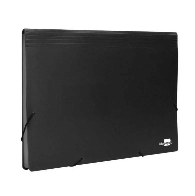 Carpeta clasificadora fuelle Liderpapel DIN A4 poliporpileno 13 departamentos color negro