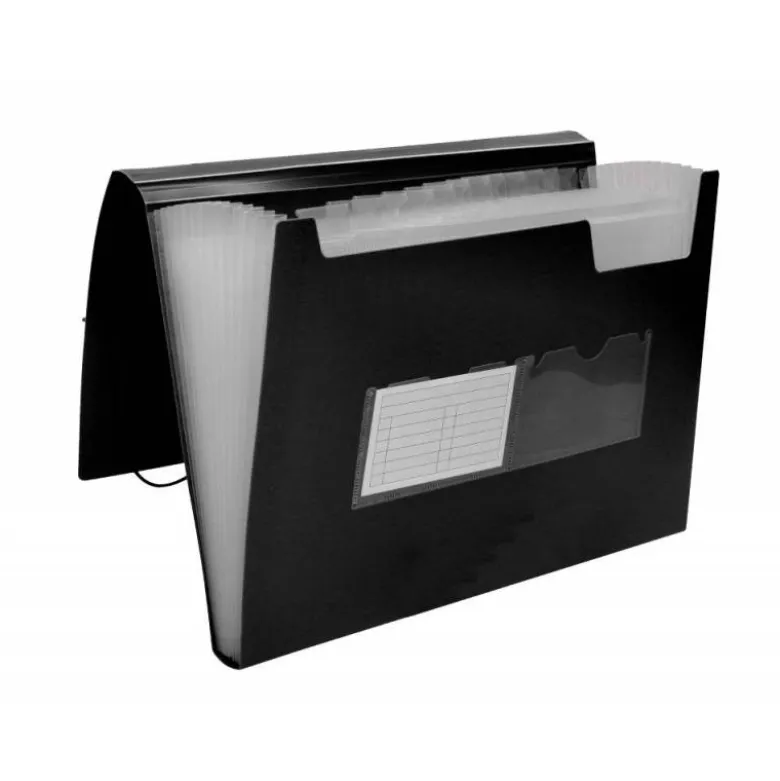 Carpeta clasificadora fuelle Liderpapel DIN A4 poliporpileno 13 departamentos color negro