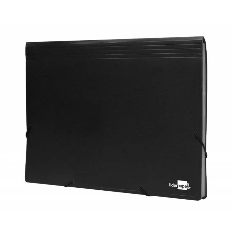 Carpeta clasificadora fuelle Liderpapel DIN A4 poliporpileno 13 departamentos color negro