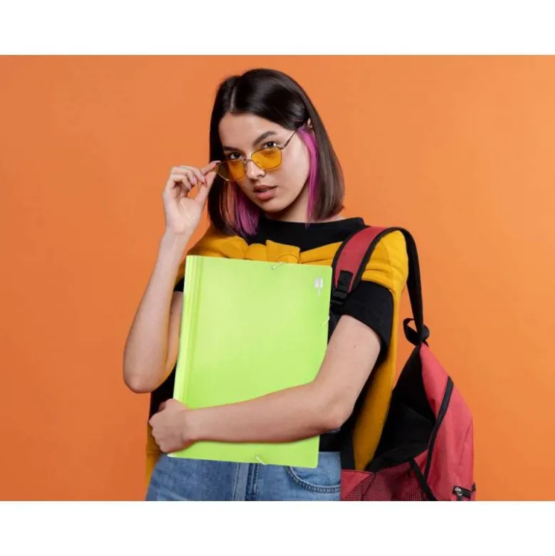 Carpeta clasificadora fuelle Liderpapel DIN A4 poliporpileno 13 departamentos color amarillo
