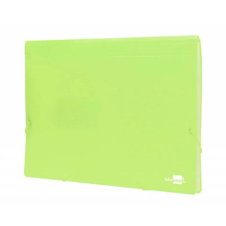 Carpeta clasificadora fuelle Liderpapel DIN A4 poliporpileno 13 departamentos color amarillo