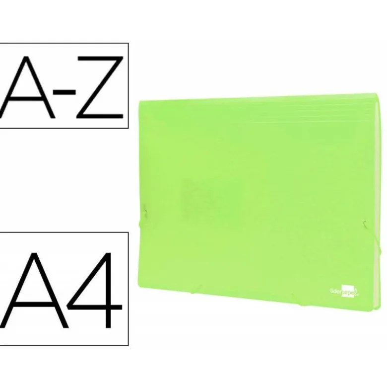 Carpeta clasificadora fuelle Liderpapel DIN A4 poliporpileno 13 departamentos color amarillo