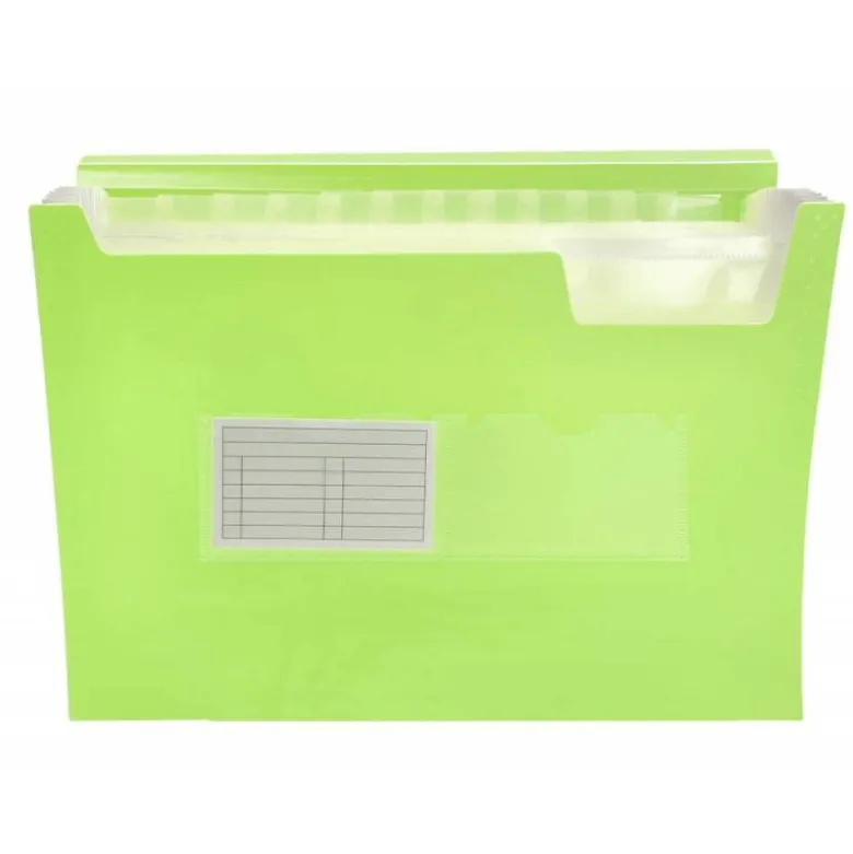 Carpeta clasificadora fuelle Liderpapel DIN A4 poliporpileno 13 departamentos color amarillo