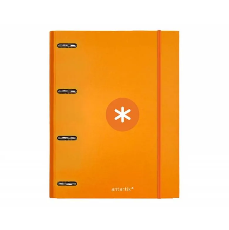 CARPETA CON RECAMBIO 4 ANILLAS 25MM LIDERPAPEL ANTARTIK DIN A4 COLOR AMARILLO CARTON FORRADO