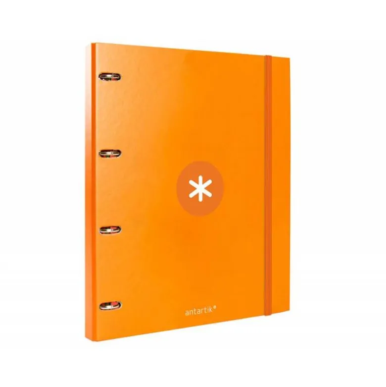 CARPETA CON RECAMBIO 4 ANILLAS 25MM LIDERPAPEL ANTARTIK DIN A4 COLOR AMARILLO CARTON FORRADO