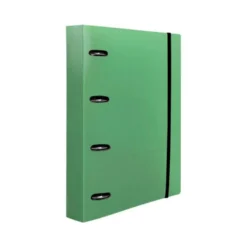 CARPETA CON RECAMBIO 4 ANILLAS 25MM LIDERPAPEL DIN A4 COLOR VERDE POLIPROPILENO