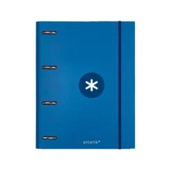 CARPETA CON RECAMBIO 4 ANILLAS 25MM LIDERPAPEL ANTARTIK DIN A4 COLOR AZUL CARTON FORRADO