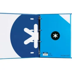 CARPETA CON RECAMBIO 4 ANILLAS 25MM LIDERPAPEL ANTARTIK DIN A4 COLOR AZUL CARTON FORRADO