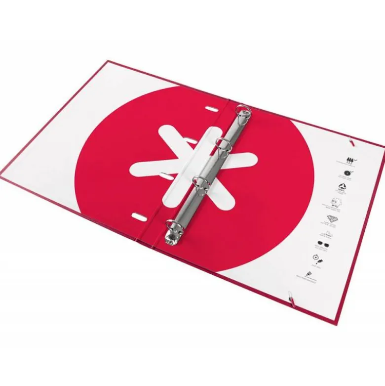 CARPETA CON RECAMBIO 4 ANILLAS 25MM LIDERPAPEL ANTARTIK DIN A4 COLOR ROJO CARTON FORRADO