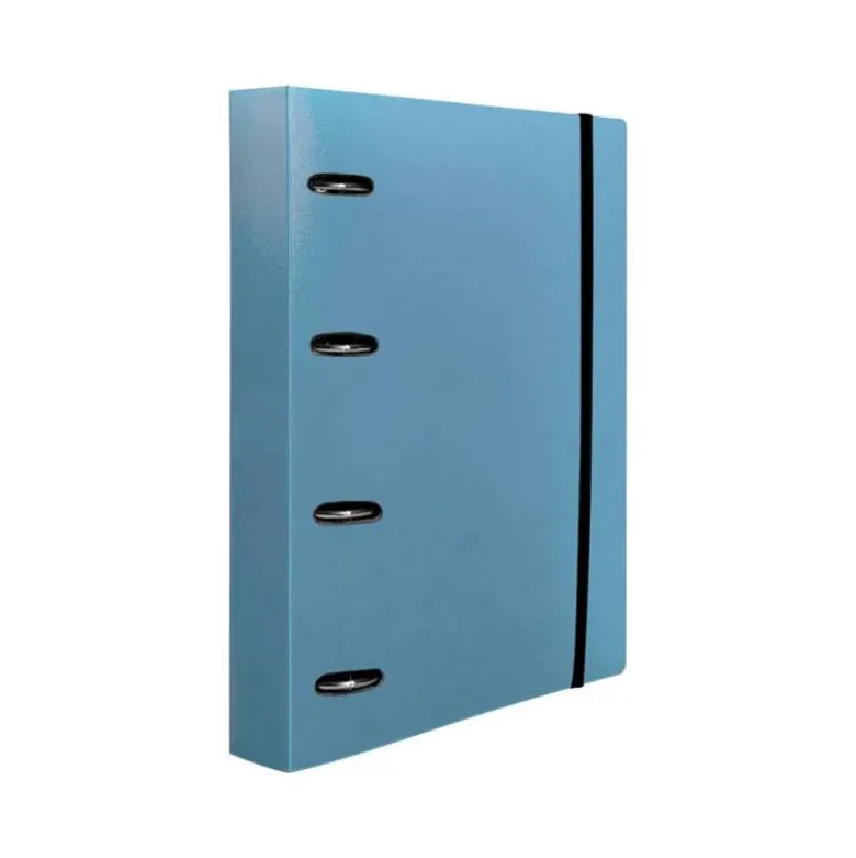 CARPETA CON RECAMBIO 4 ANILLAS DE 25 MM LIDERPAPEL DIN A4 COLOR AZUL POLIPROPILENO