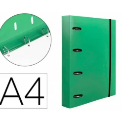 CARPETA CON RECAMBIO 4/40 MM LIDERPAPEL DIN A4 CUADRO 5MM COLOR VERDE POLIPROPILENO