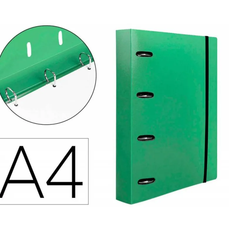 CARPETA CON RECAMBIO 4/40 MM LIDERPAPEL DIN A4 CUADRO 5MM COLOR VERDE POLIPROPILENO