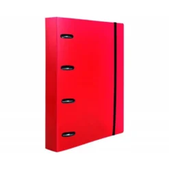 CARPETA CON RECAMBIO 4/40 MM LIDERPAPEL DIN A4 CUADRO 5MM COLOR ROJO POLIPROPILENO