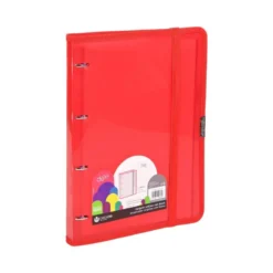 Carpeta con recambio Carchivo Dune Din A4 4 anillas 20 mm Polipropileno color Rojo con gomilla y ribete