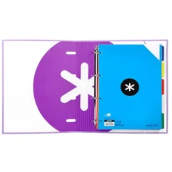 CARPETA CON RECAMBIO LIDERPAPEL ANTARTIK A4 CUADRO 5MM FORRADA 4 ANILLAS 40MM REDONDAS COLOR LAVANDA