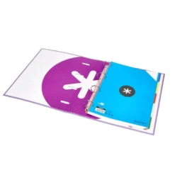 CARPETA CON RECAMBIO LIDERPAPEL ANTARTIK A4 CUADRO 5MM FORRADA 4 ANILLAS 40MM REDONDAS COLOR LAVANDA