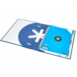 CARPETA CON RECAMBIO LIDERPAPEL ANTARTIK A4 CUADRO 5 MM FORRADA 4 ANILLAS 40MM REDONDAS COLOR AZUL MARINO