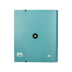 CARPETA CON RECAMBIO LIDERPAPEL ANTARTIK A4 CUADRO 5MM FORRADA 4 ANILLAS 40MM REDONDAS COLOR MENTA