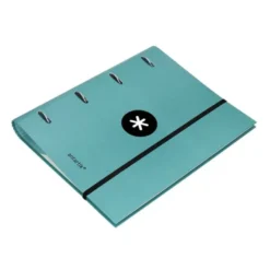 CARPETA CON RECAMBIO LIDERPAPEL ANTARTIK A4 CUADRO 5MM FORRADA 4 ANILLAS 40MM REDONDAS COLOR MENTA