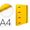 CARPETA CON RECAMBIO LIDERPAPEL A4 CUADRO 5MM 100 HOJAS 80G POLIPROPILENO 4 ANILLAS 40MM AMARILLO FLUOR