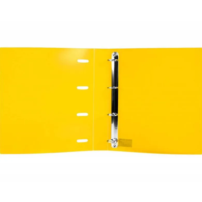 CARPETA CON RECAMBIO LIDERPAPEL A4 CUADRO 5MM 100 HOJAS 80G POLIPROPILENO 4 ANILLAS 40MM AMARILLO FLUOR