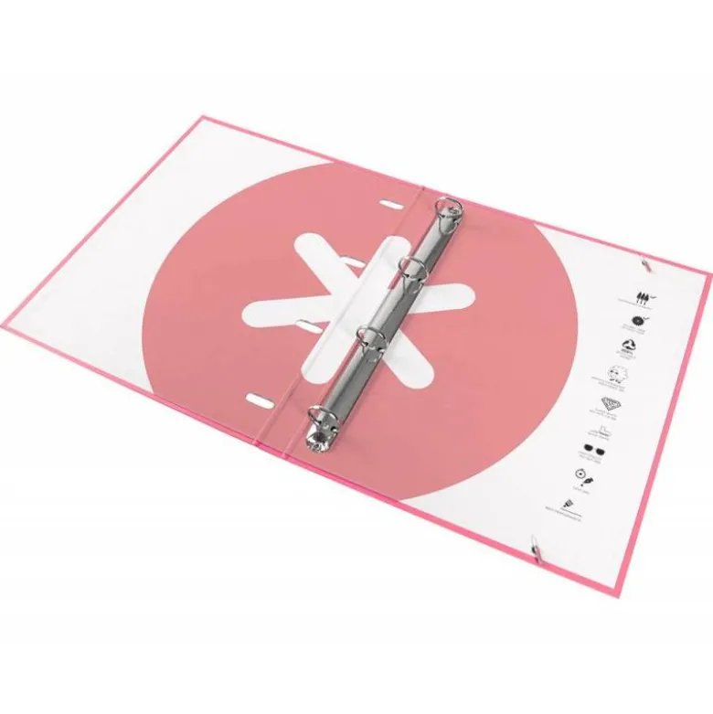 CARPETA CON RECAMBIO LIDERPAPEL ANTARTIK A4 CUADRO 5MM FORRADA 4 ANILLAS 25MM COLOR CORAL