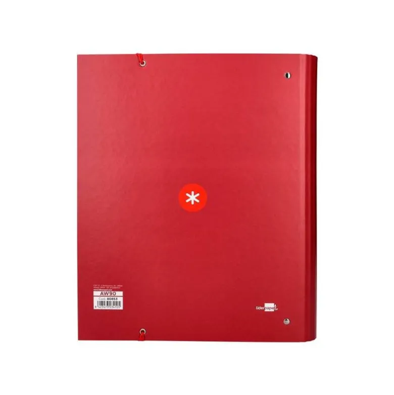 CARPETA CON RECAMBIO LIDERPAPEL ANTARTIK A4 CUADRO 5 MM FORRADA 4 ANILLAS 40MM REDONDAS COLOR FRAMBUESA
