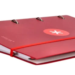 CARPETA CON RECAMBIO LIDERPAPEL ANTARTIK A4 CUADRO 5 MM FORRADA 4 ANILLAS 40MM REDONDAS COLOR FRAMBUESA